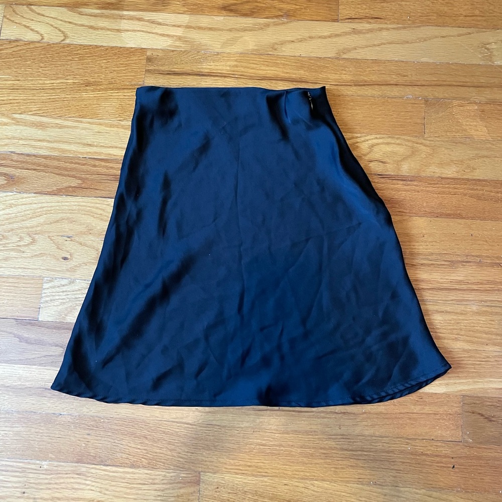 Urban Outfitters Black Satin Midi Skirt